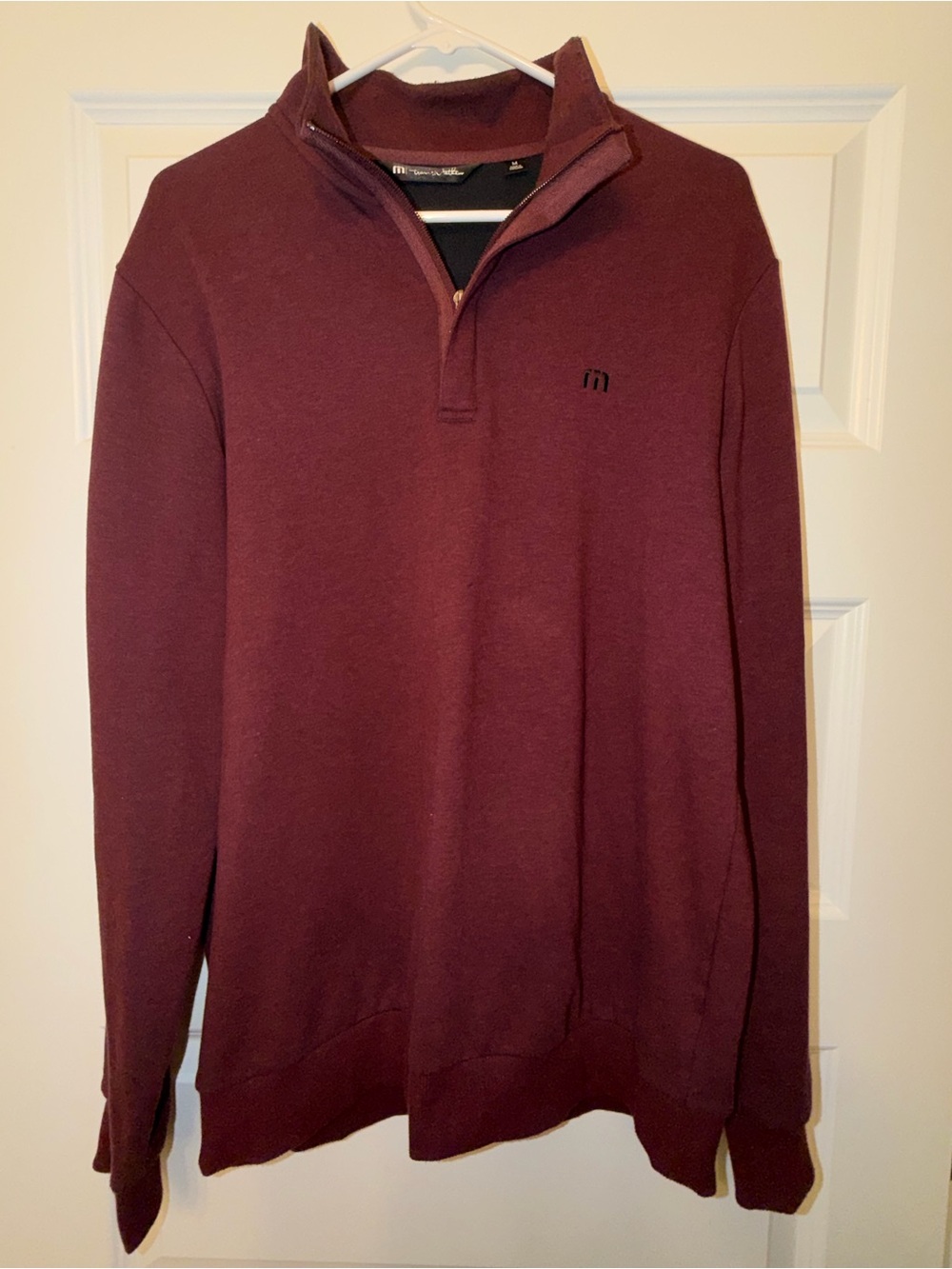 Travis Mathew Cloud - Men's Half-Zip Pullover - Burgundy